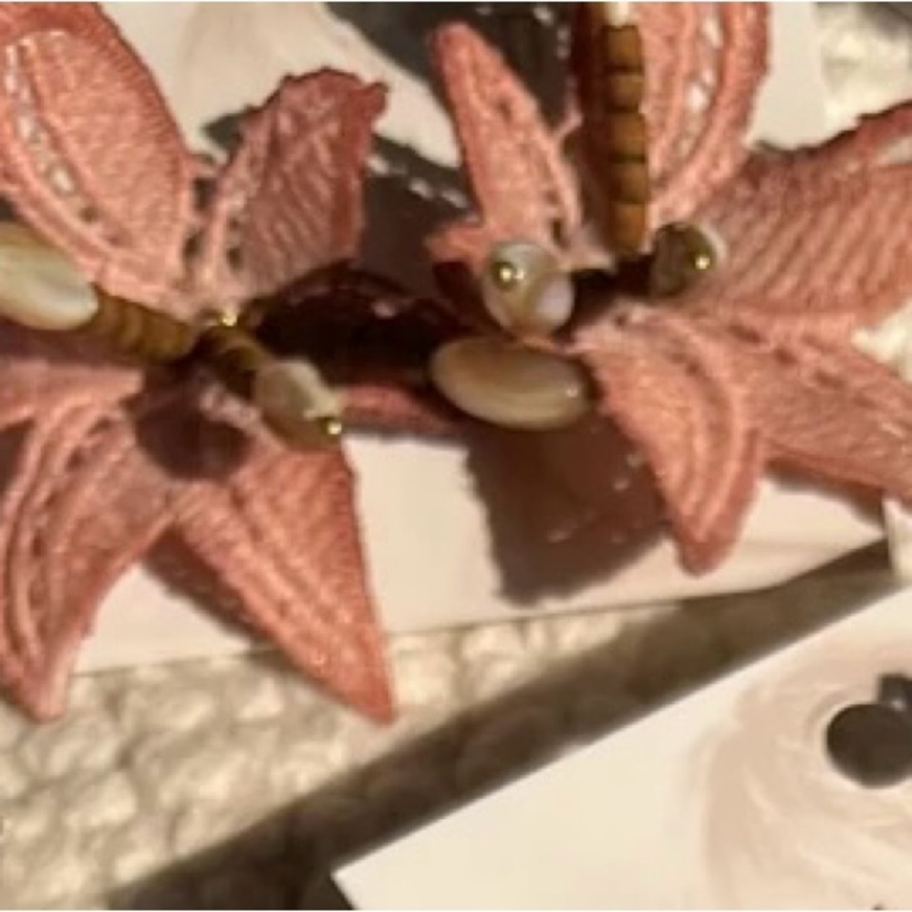 Elegant Pink Floral Earrings